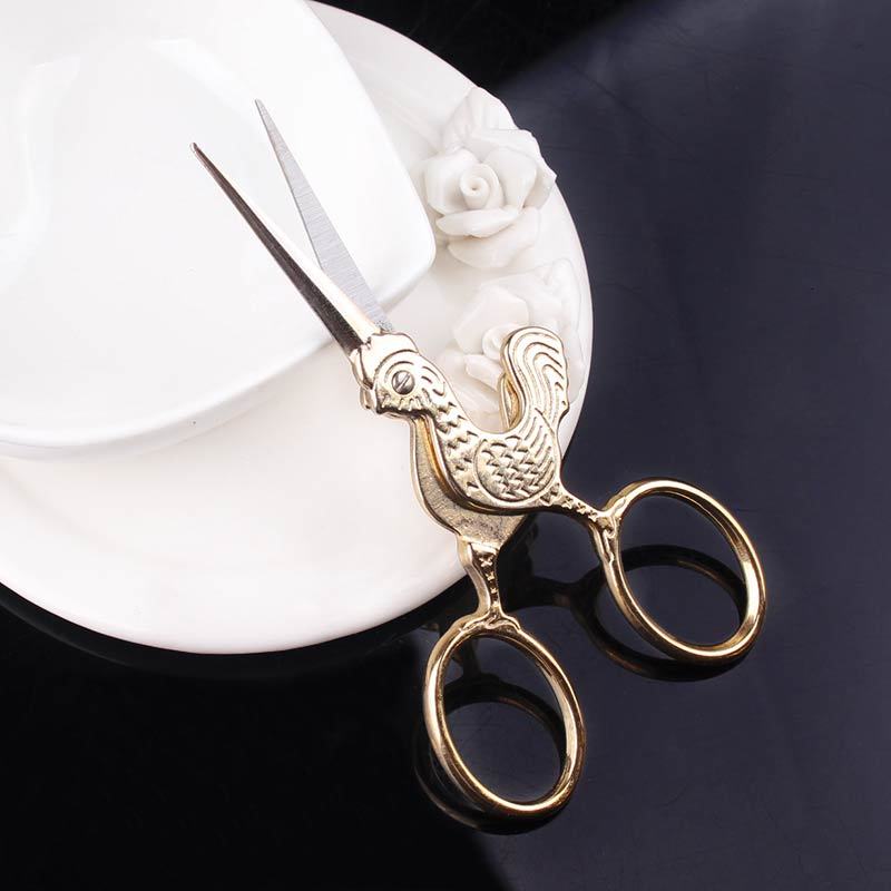 Herramienta de costura europea Retro unicornio tijeras para Sastre bordado tijera artesanía clásica tela puntada antigua Arte Cruz: JD0075