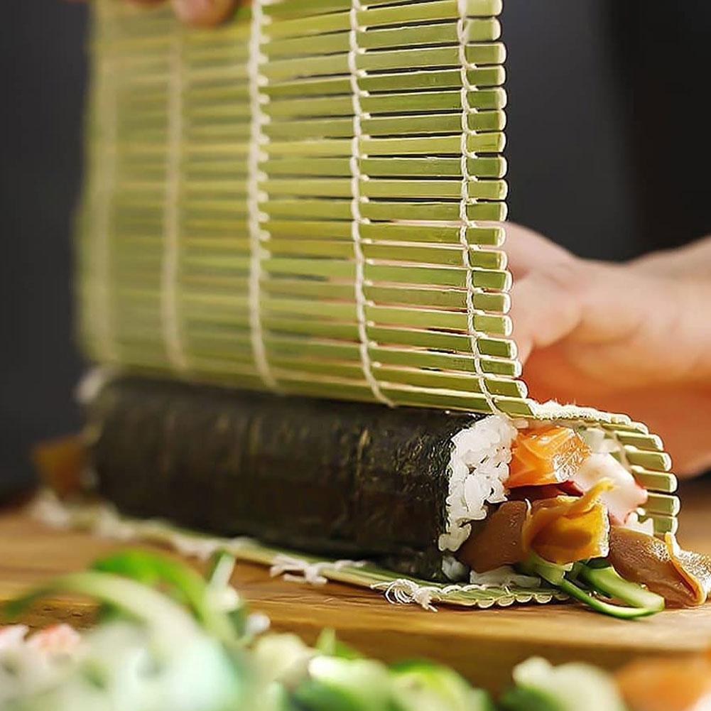 Esterilla de bambú para Sushi, herramienta de fabricante de rodillo de arroz, Onigiri, utensilios de cocina japoneses, 1 ud.