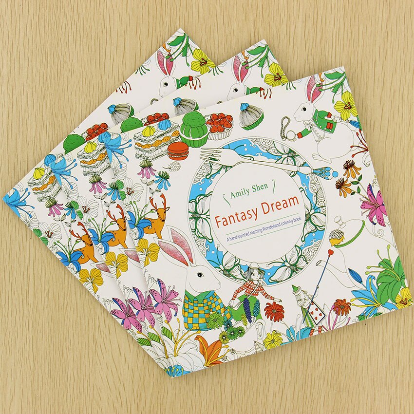 A Hand Painted Explore Wonderland Coloring Book 24 Pages Fantasy Dream Graffiti Painting Books