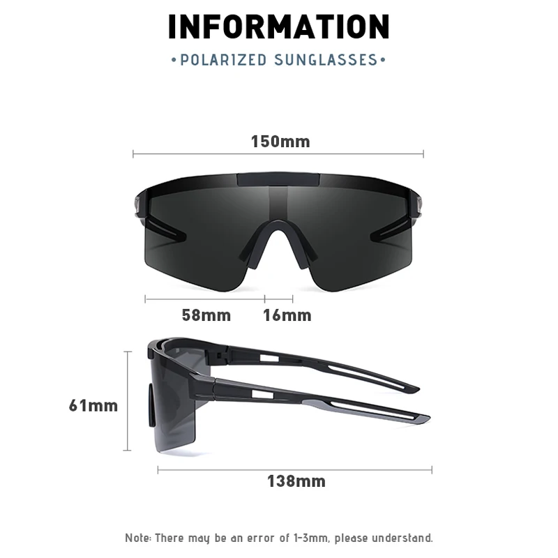FLYING WAVES Unisex Polarized Cycling Sunglasses MTB Sports Goggles Windproof UV-resistant Driving Sunglasses for Men Women
