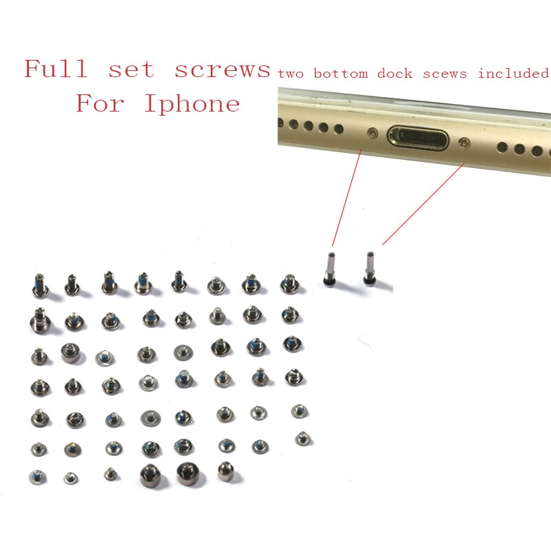 Complete Kit Schroeven Volledige Set met 2 Bottom Dock Schroef Vervanging voor iPhone 6 6 s 7 7 p 8 8 P X Mobiele Accessoires