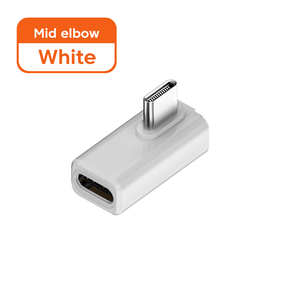Adaptador OTG de 240W USB 3,0 tipo C a tipo C 8K 80Hz USB C carga rápida 80Gbps transferencia de vídeo de datos para iPhone 16 Macbook 90 ° Codo: orange