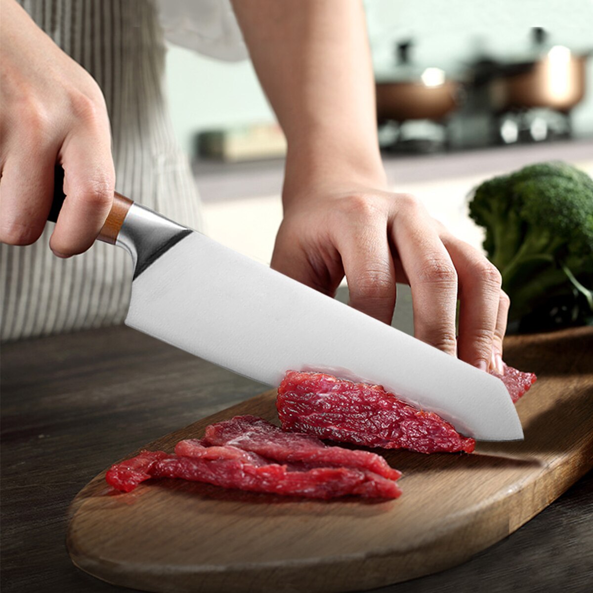 Roestvrij Staal Japanse Keukenmes Hakken Dual-Purpose Koksmes Slagersmes Slagersmes Vlees Cleaver Koken Gereedschap