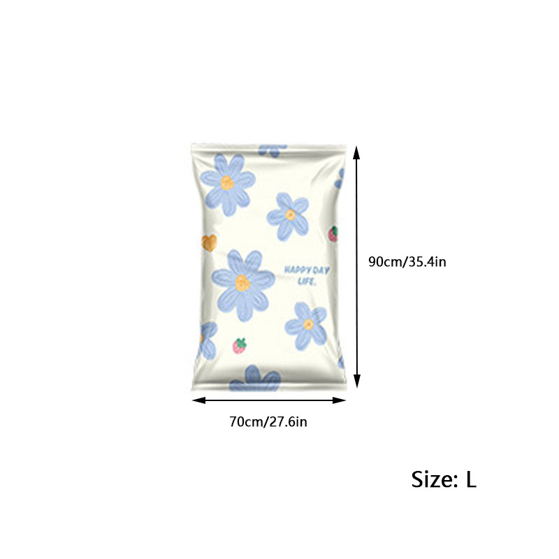 1 pc floral vacuum compression storage bag, sealed moving bag for clothes, blankets, shirts, home space saving organizers: Red