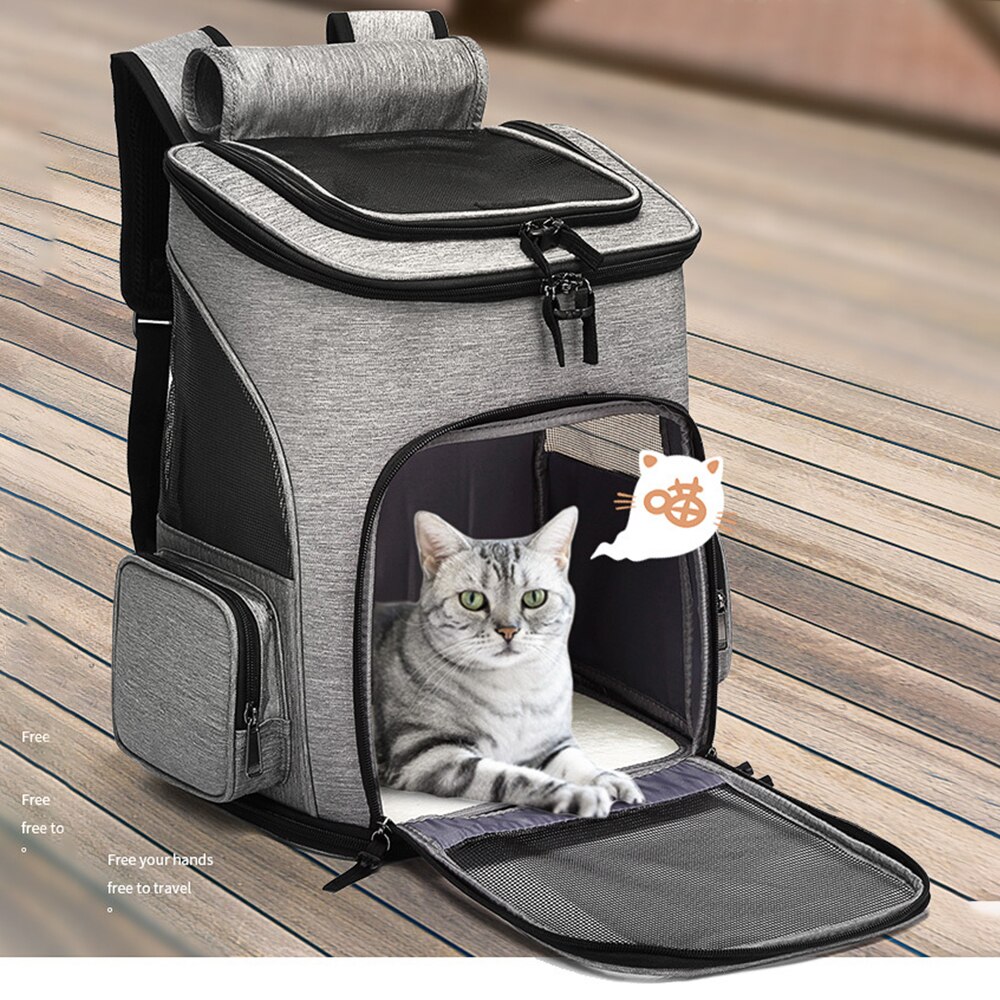 Mochila de malla transpirable para perro, bolsa de transporte de mascotas para gatos, perros y cachorros, tela Oxford duradera para viajes al aire libre, 33x26x40CM