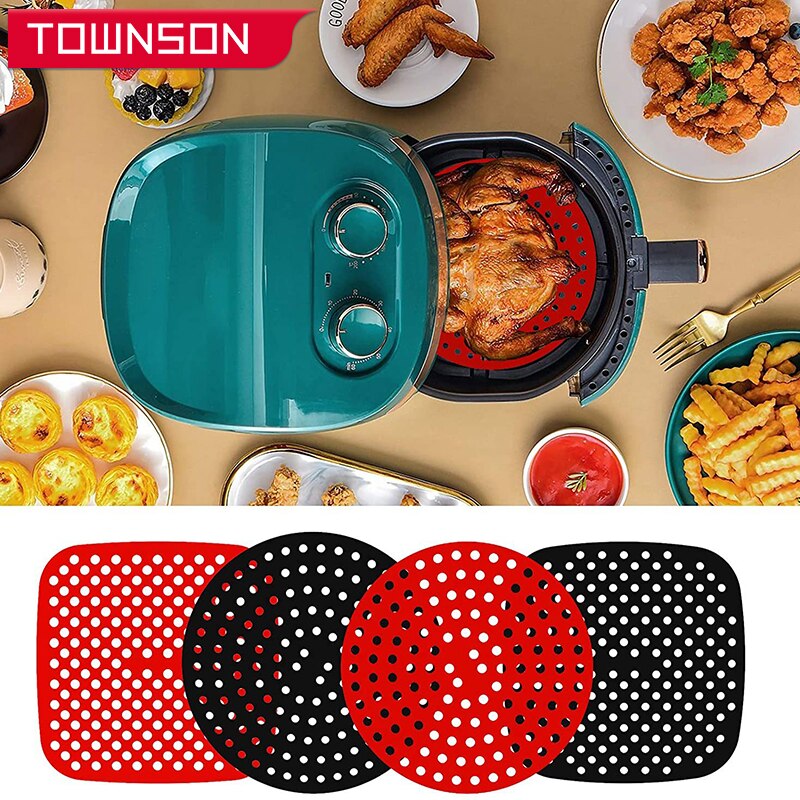 Silicone Air Fryer Liner Reusable Non-Stick Steamer Pad Cooking Mat Air Fryer grilles Air Fryer Baking Papers Bakeware Oil Mats