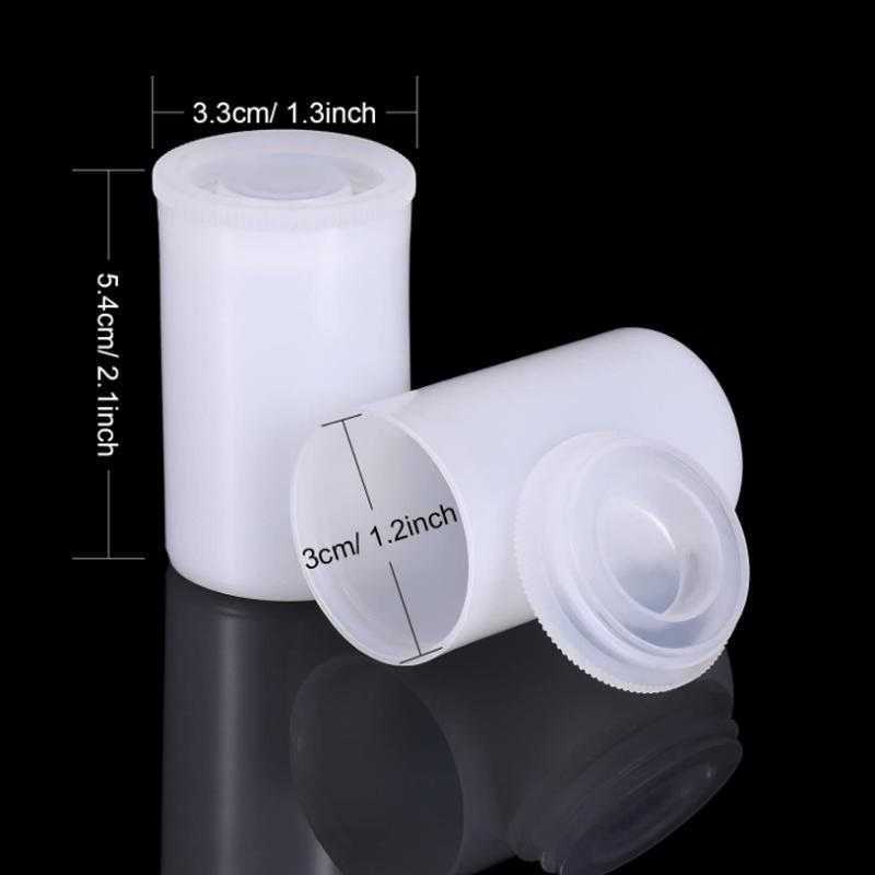 Bote de película vacía de plástico, contenedor de carrete de cámara, caja de almacenamiento para accesorios, cuentas artísticas, cebo de pesca, 10 ~ 60 uds.