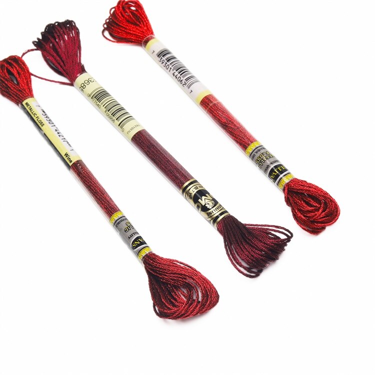 Light Effects Floss Metallic Floss Cross Stitch Embroidery Thread 8 meters each Skein DMC and Sullivans brands different group: Reds