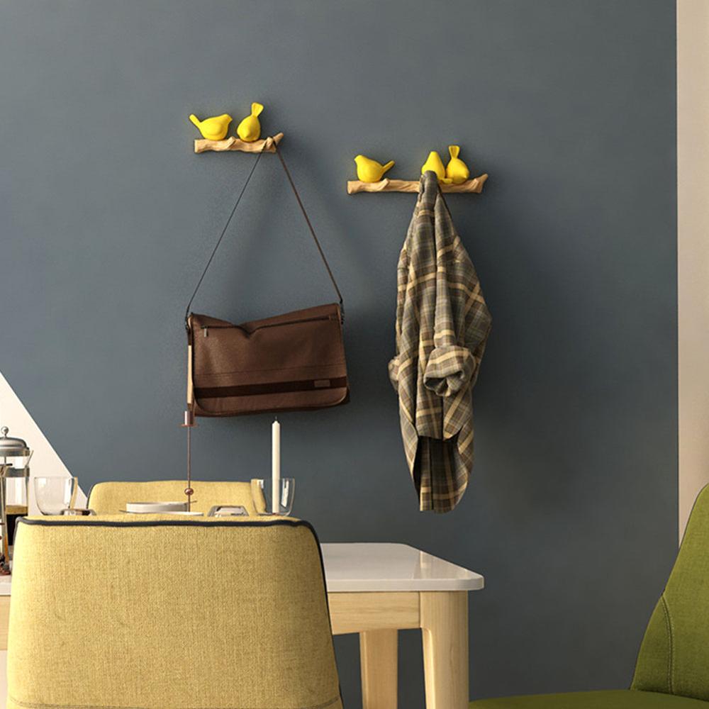 Colgador de pared con pájaros de resina, gancho para colgar llaves, abrigos, toallas, sombreros, bolsos, para sala de estar, cocina, accesorios para el hogar, decoración de paredes