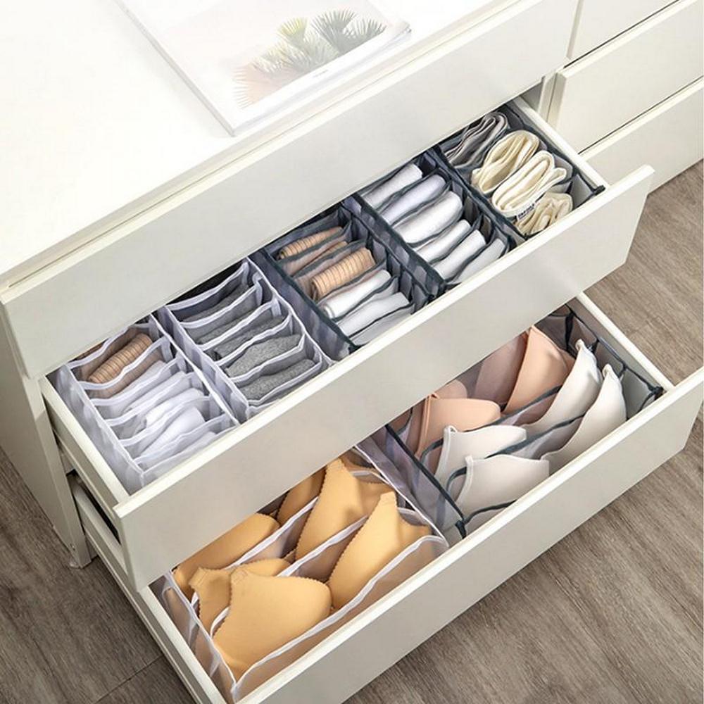 6/7/11 Foldable Storage Box Wardrobe Drawer Organize Collapsible Underwear Storage Box Compartment Storage Box Household Storage