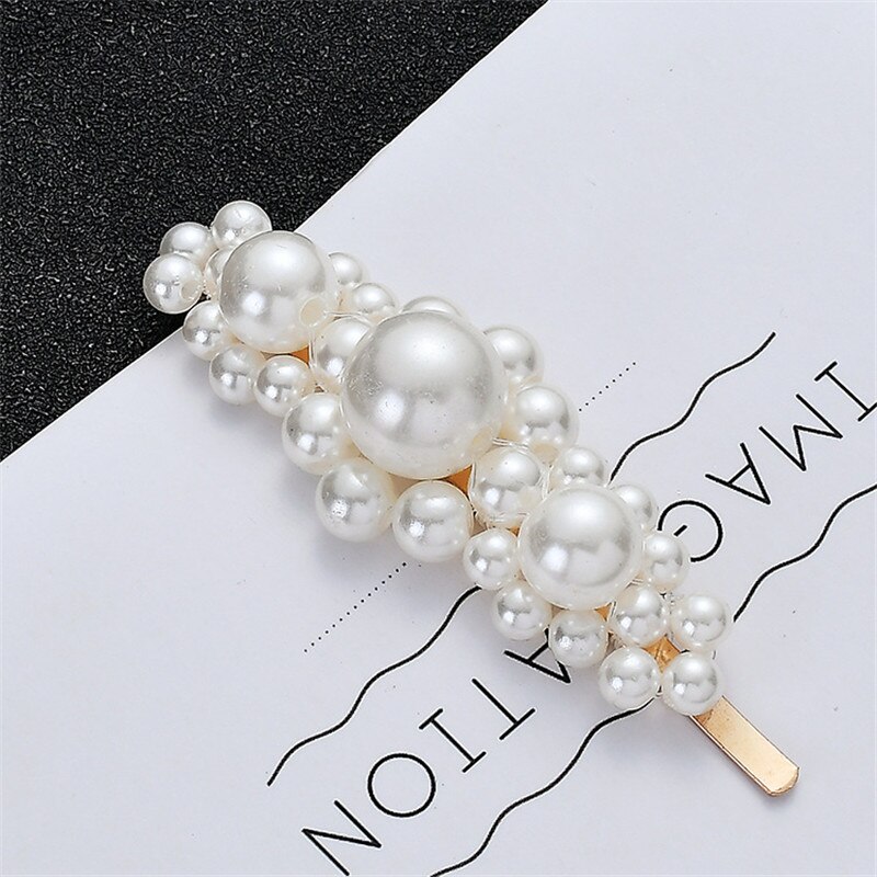 Women Full Pearl Hair Clips Snap Barrette Stick Hairpins Hair Styling Tools Hair Accessories Hairgrip: style 5