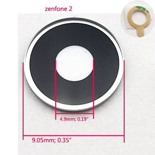 2 pcs/lot, couvercle d'objectif en verre de caméra arrière pour Asus zenfone 2 ZE550ML ZE551ML zenfone 5 5 zenfone 6 zenfone 3 ZE552KL ZE520KL: Zefone 2