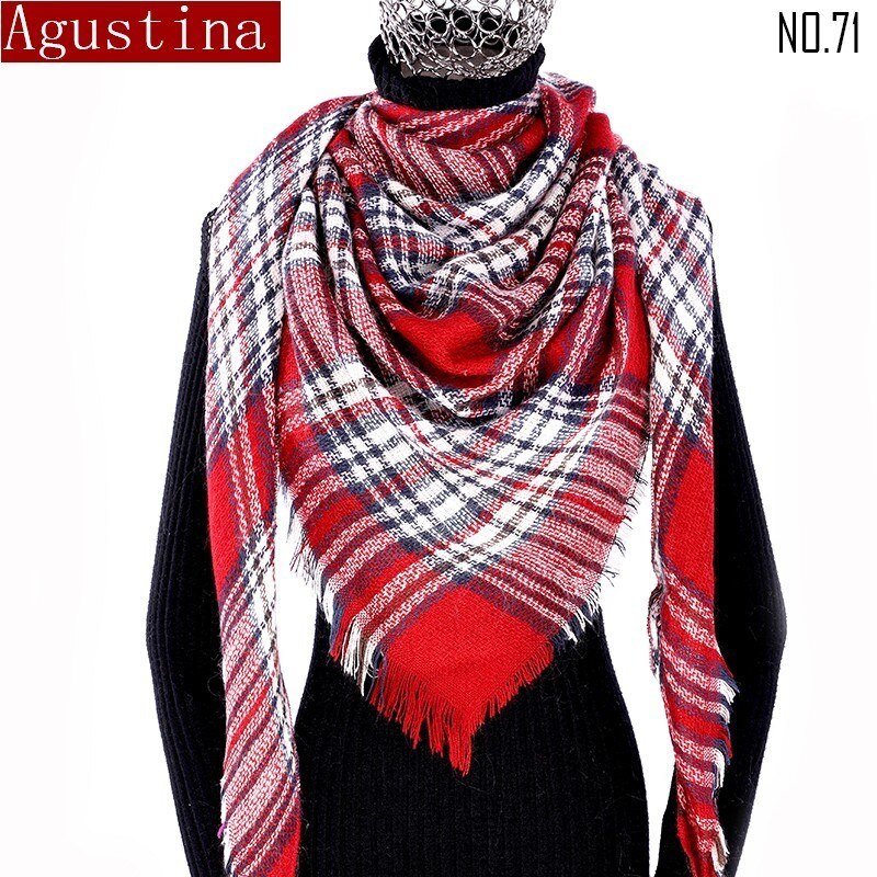 Vrouwen Plaid Sjaal Winter Kasjmier Tartans Sjaal Poncho Driehoek Sjaals Luxe Capes Pashmina Dames Sjaals Womens Shaws