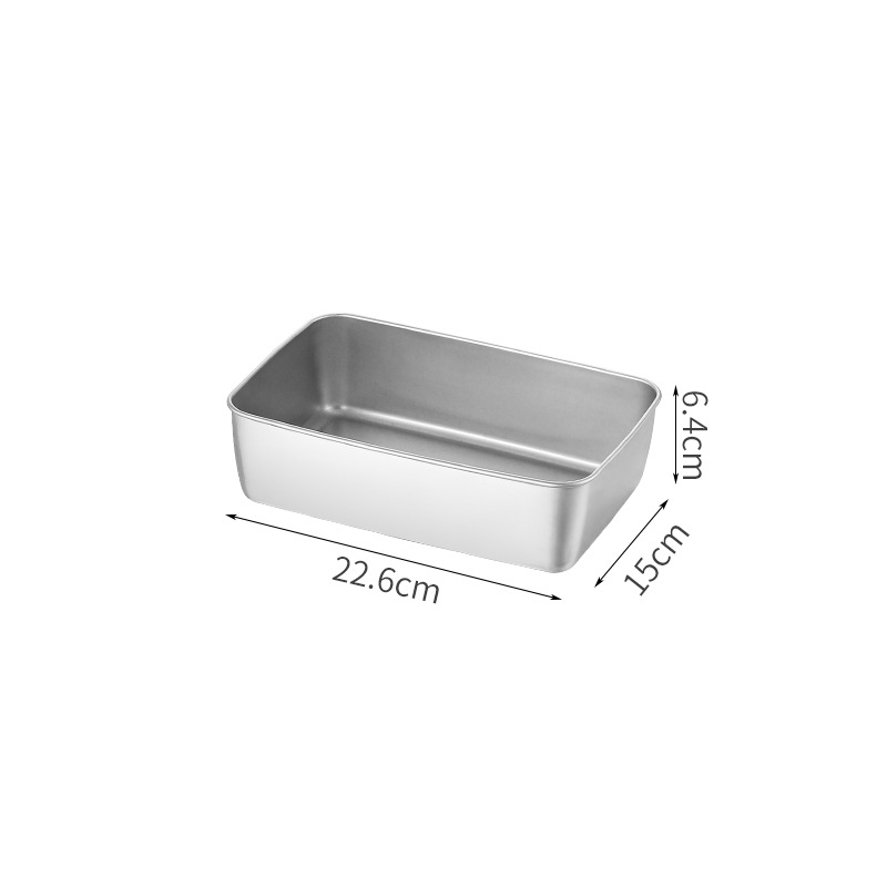 Rectangular Serving Storage Trays Stainless Steel Tiramisu Tray with Lid Deepen Cake Baking Pan Food Plate Kitchen Utensils: Pink