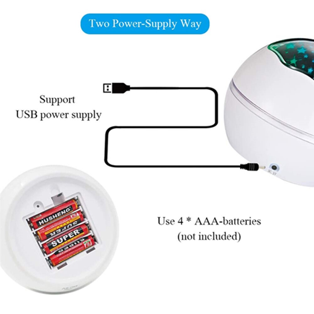 Ster Maan Ocean World Roterende Projector Nachtlampje Led Sterrenhemel Bal Projectie Lamp Voor Baby Slapen Kid Slaapkamer
