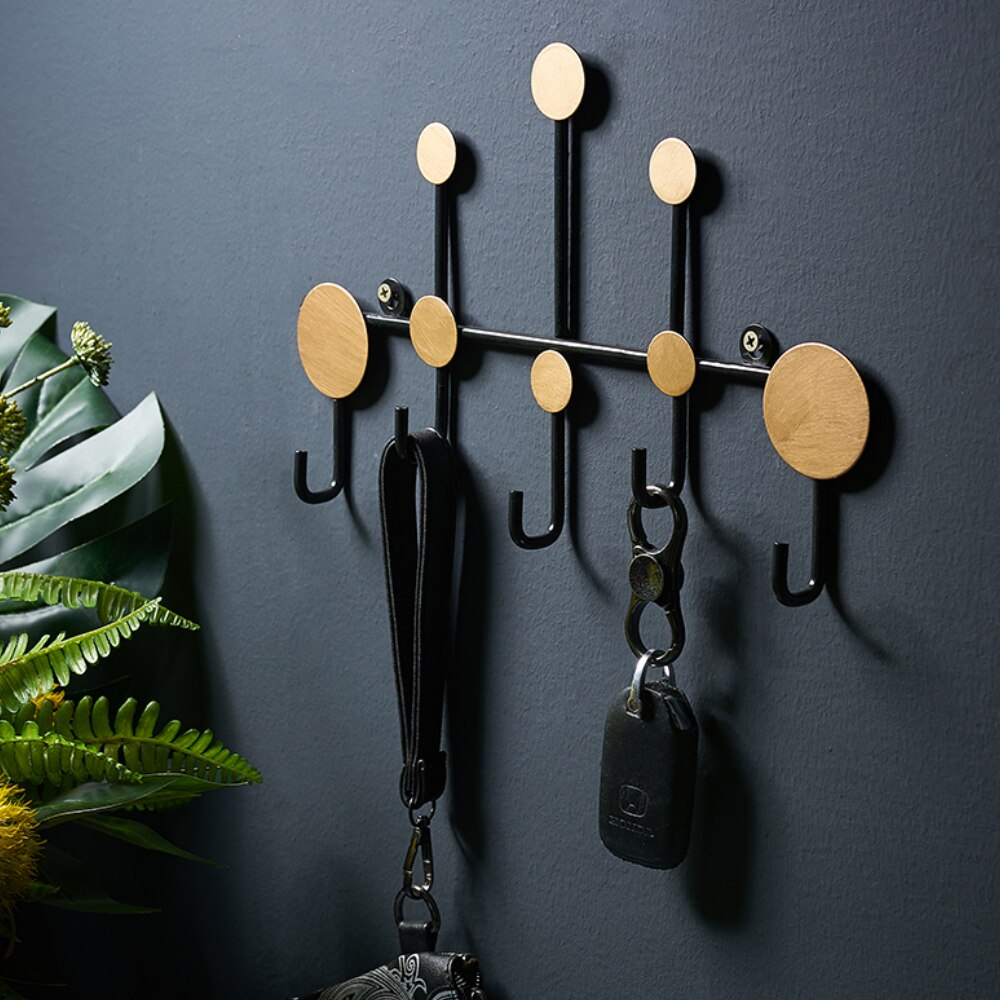 Porte cintre porche clé vêtements chapeau porte crochet mur est reçu coatrack décoration de la maison crochet vêtements crochet cinq crochet quatre crochet
