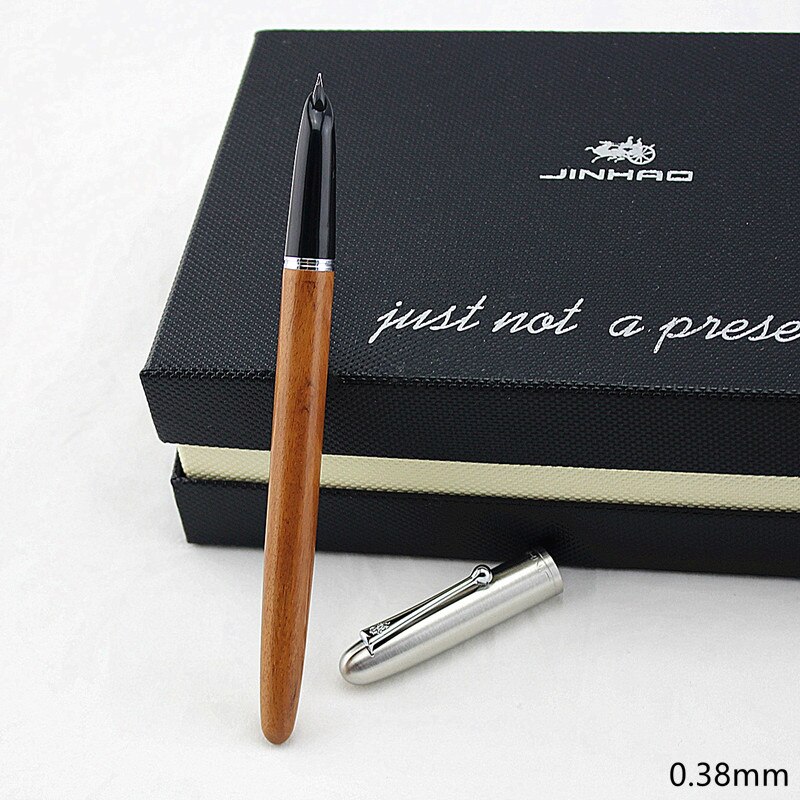 JINHAO Luxury wood fountain pen ink pen nib 0.38mm caneta tinteiro Office Stylo plume Penna stilografica 51: W