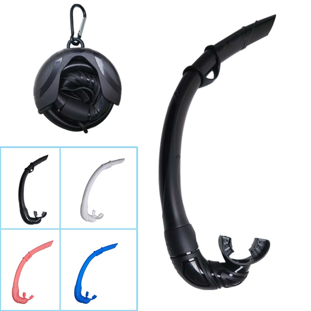 Oprolbare siliconen snorkel Zwemmen Zwemmen Snorkel met hangende gesp Comfortabele beademingsslang voor snorkelen