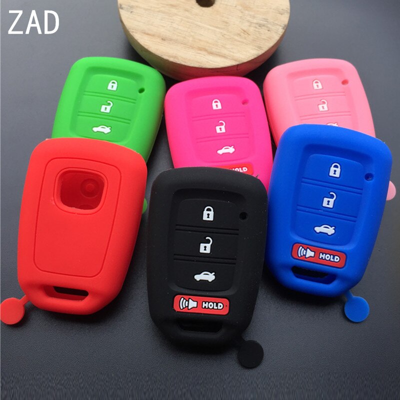 ZAD silicone rubber car key fob cover case shell cap for Honda accord CIVIC CRV jazz HR-V HRV remote key