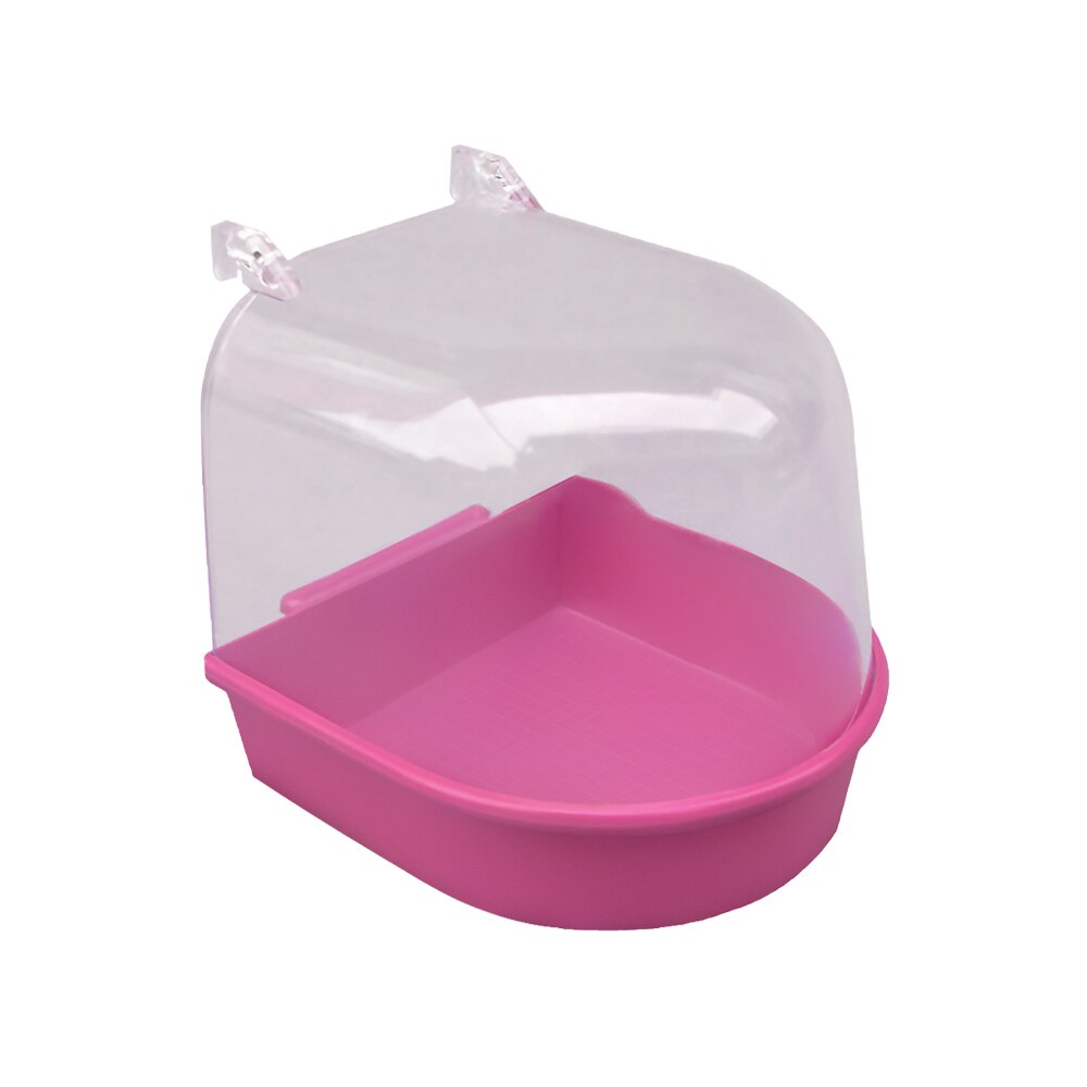 Plastic Bird Bathtub Cage Pet Standing Wash Parrot Bird Bathtub Pet Birds Bath Shower Cage Hanging Bathtub: red