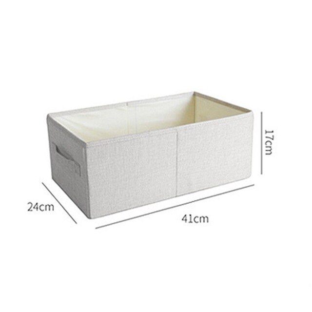 Clothing Storage Boxes No Smell Polyester Fabric Storage Baskets Organize Living Clothes Storage Box, Drawer Type Clothes Cloth: S white