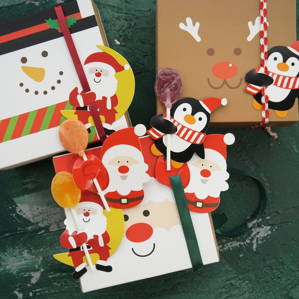 25 stks lollipop cover Kerstman pinguïn snoep versieren kerstcadeau snoep verpakking