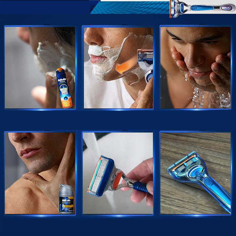 Original Gillette Verschmelzung Rasierer für Männer Gesicht Haar Bart Rasieren manuelle Rasierer Kassetten Ersatz Rasierer Köpfe 5 Schichten Klingen