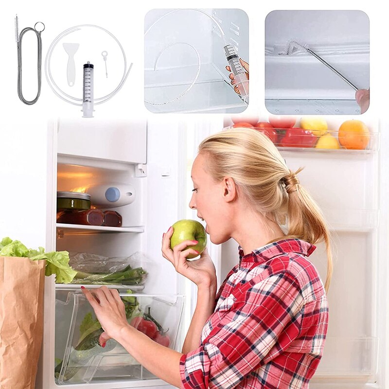 Koelkast Afvoer Gat Cleaning Kit, Deicing Scoop Afvoer Gat Remover Herbruikbare Koelkast Cleaner, Pijp Schoonmaken Spiraal