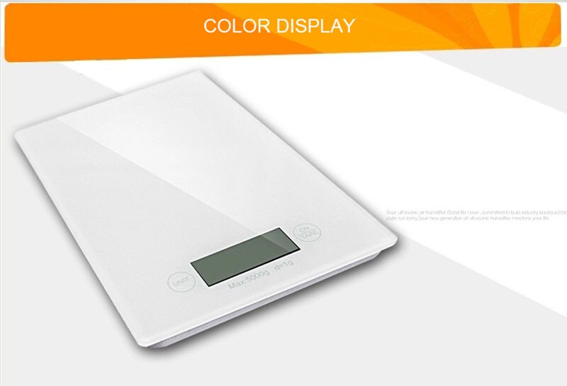5KG Digital Kitchen Scale Electronic Food Scale 1g G/LB/OZ Kitchen Weight Measuring Scale for Baking Cooking Tare Function Good: White