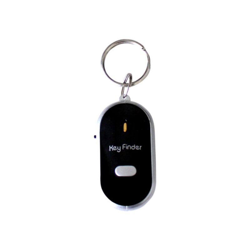 Mini Anti-lost LED Whistle Key Finder Keychain Key Ring Flashing Beeping Remote Anti-lost Alarm Tracker Child Wallet Key Finder: Black