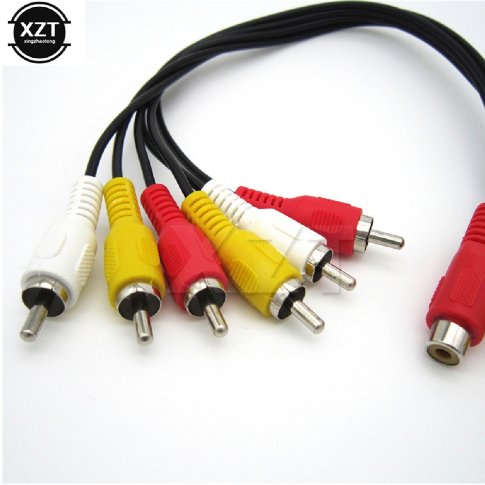 Audio Video Av Adapter Kabel Voor Tv Dvd Speler Video Splitter Voor HD-TV Rca Kabel 6 Rca Naar 3 Rca 9 Rca Mannelijke Vrouwelijke Plug Splitter