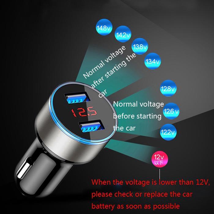 Car Charger 12-24 V 3.1A LED Display Dual USB Quick Car, truck (DC 12 V-24 V) Opladen Auto 0-60C Oplader voor Moblie Telefoon