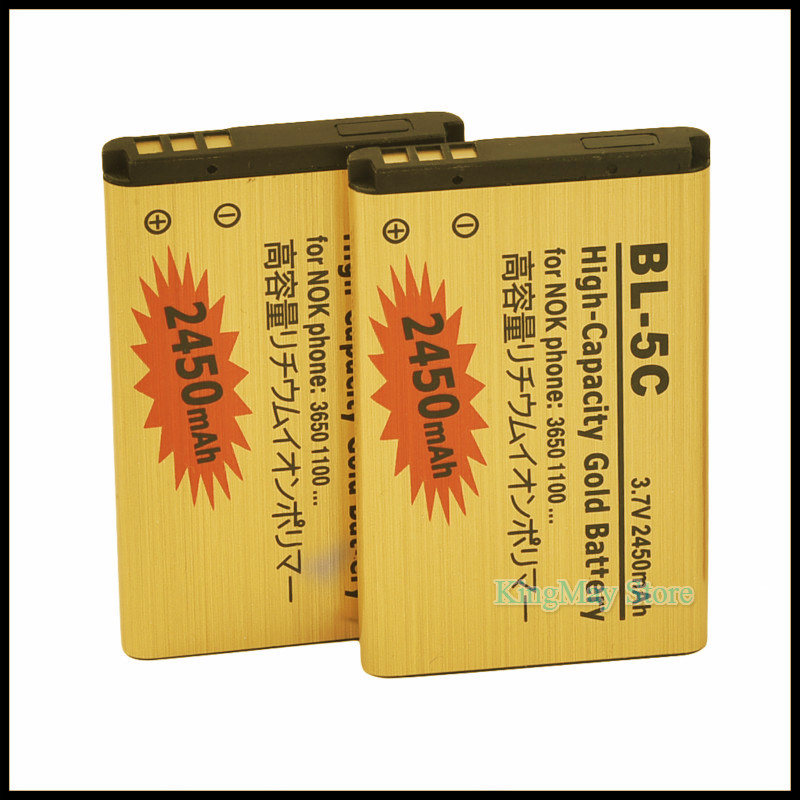 2 teile/los Goldene bateria 5C batterie BL5C BL-5C praktisch Batterie Für Nokia 2610 2600 2300 6230 6630 1100 N70 n71 Batterie 5C