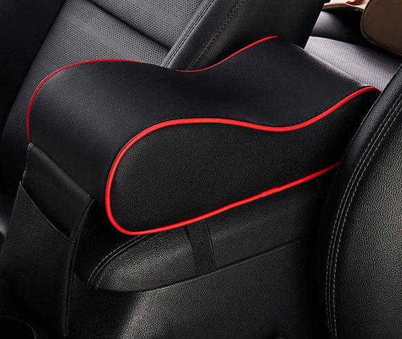 Universal Car Armrest PU Leather Pad Auto Armrests Car Center Console Arm Rest Seat Box Pad Vehicle Protective Car Styling: black red