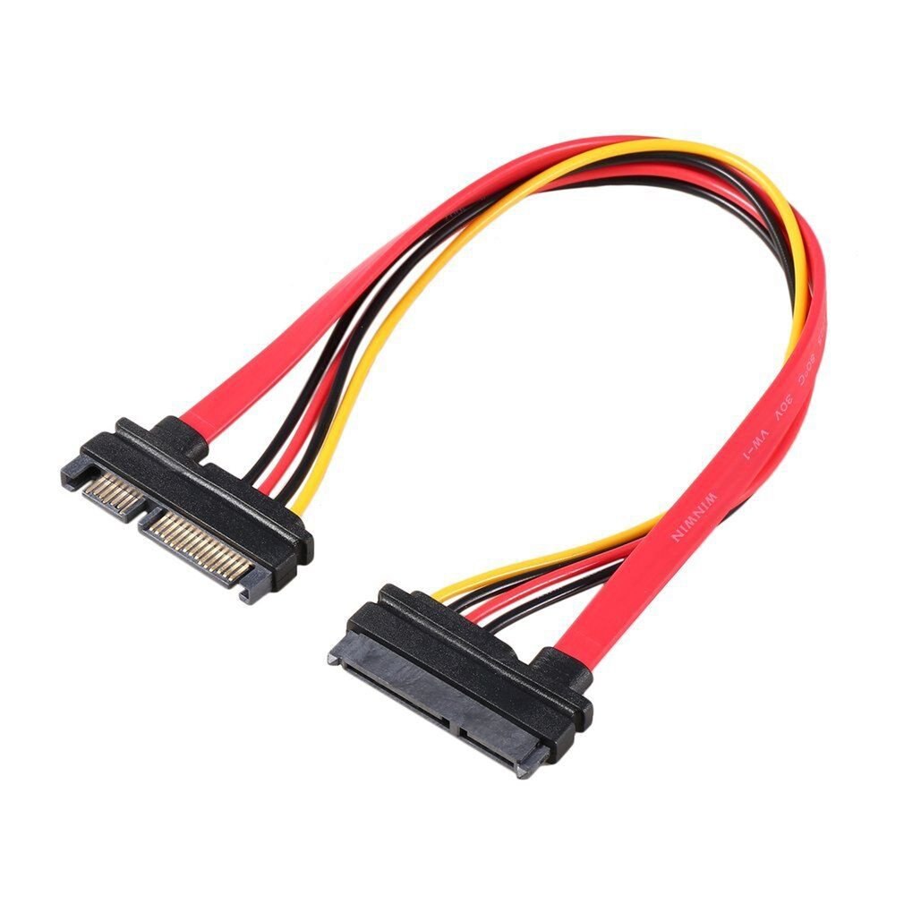 30CM 15+7 Pin SATA HDD Extension Cable Data & Power Male to Female Hard Drive Extend Cable Cord