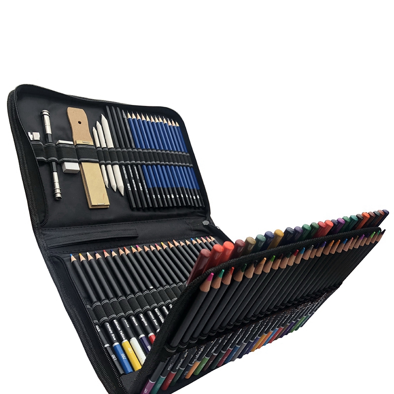 95-Piece Colouring Pencils Set, Drawing Pencils and Sketching Kit with Zipper Case, Sketch Art Supplies: Default Title