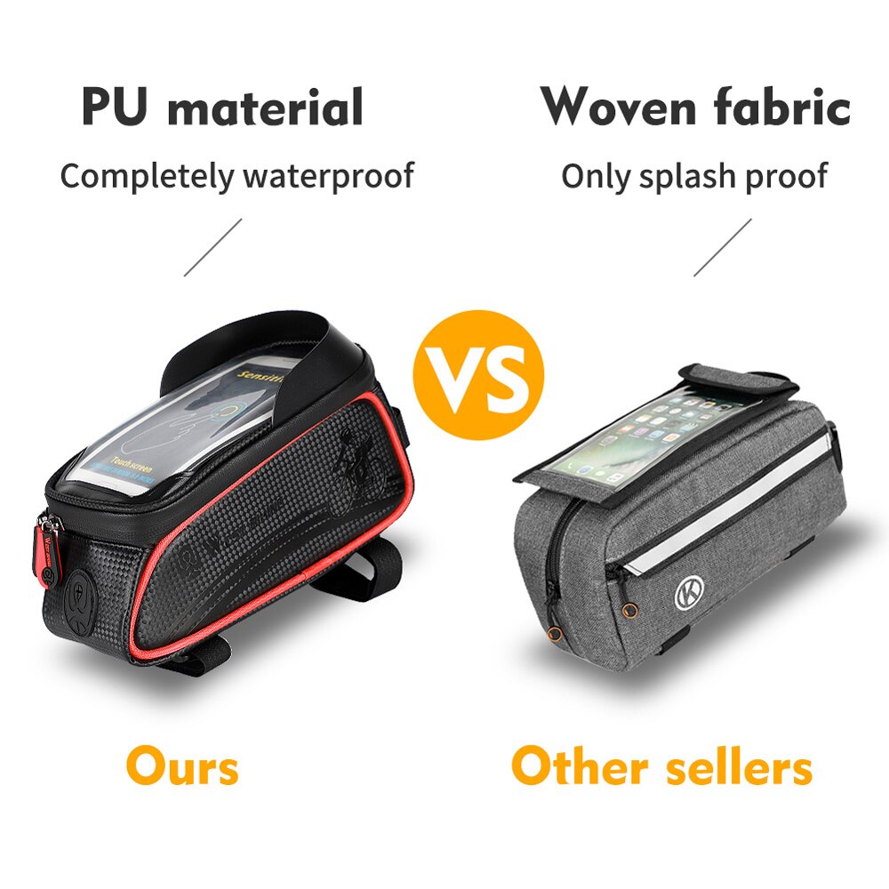 West bike mtb racefiets waterdichte bovenbuis tas touchscreen fiets voorframe fietstas tas voor fietsaccessoires