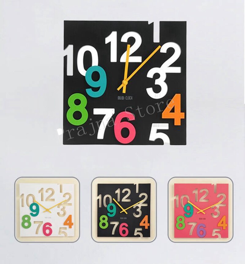 Digital Wall Clock Modern 3D Large Decorative Wall Clock Big Novelty Silent Wall Clocks Home Decor 30cm Hollow