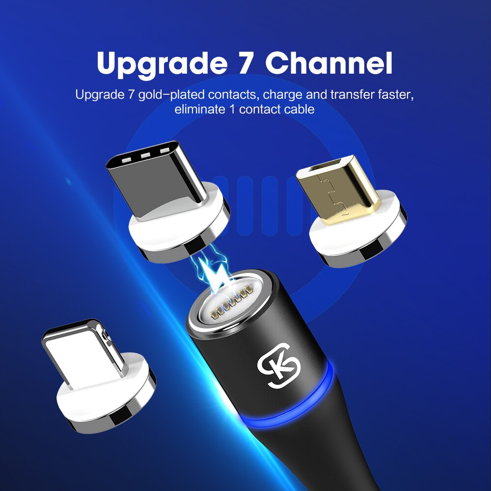 Sikai cabo usb carregador rápido 3 em 1 5a, cabo de carregamento rápido e magnético para huawei honor view 20 usb c 5a qc4.0 para honor 10 30pro