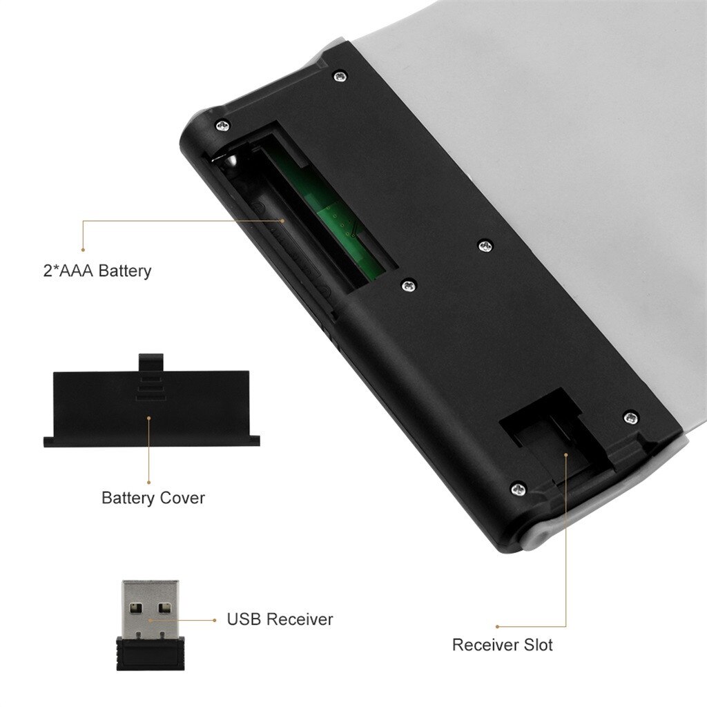 Portable 2.4G Wireless Keyboard Flexible Waterproof Resistant Soft Silicone Mini Mute Prevent Pollution For Windows 107 Keys