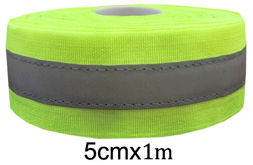 Fluorescent Yellow&amp;Fluorescent Orange Reflective Fabric Tape Sew On Safe Clothing: Yellow 1m