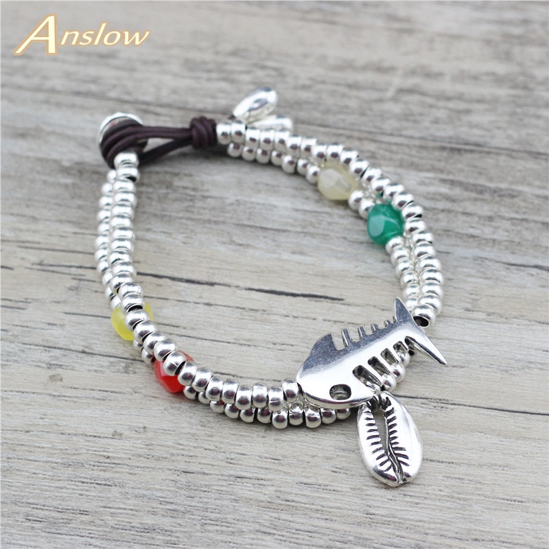 Originele anslow sieraden, vis- en schelpenmetalen oceaanbedelarmbanden en armbanden voor vrouwen, damessieraden, lage prijs 0817lb