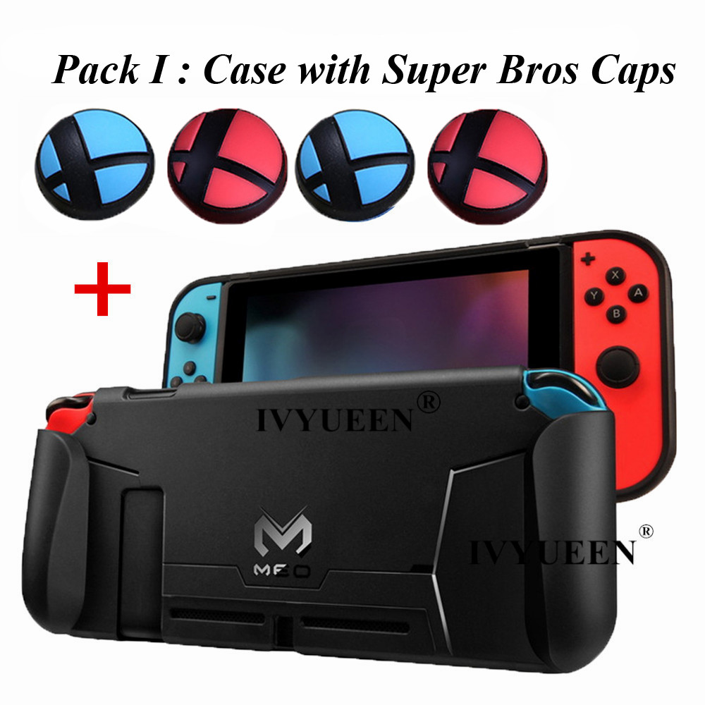 Funda con empuñaduras protectoras de TPU para consola de interruptores de lvyueen para controlador de interruptores 4 juegos de absorción de golpes: Pack I