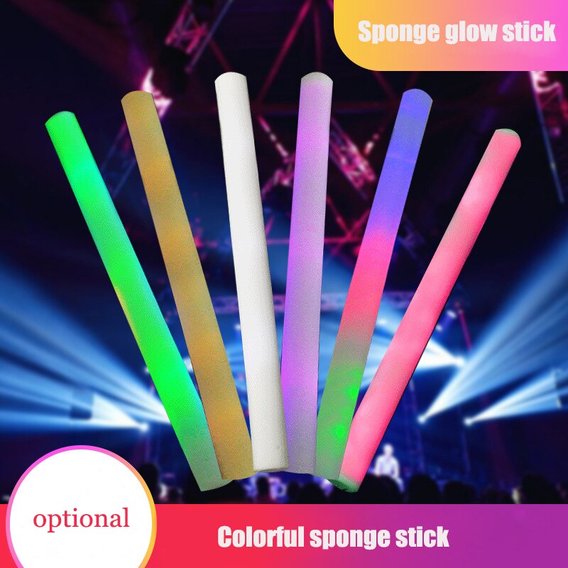 8/16/50Pcs Bâton De Mousse LED Batterie Bâton Lumineux Coloré RVB CONDUIT Lueur Lumière Fournitures De Décoration De Fête