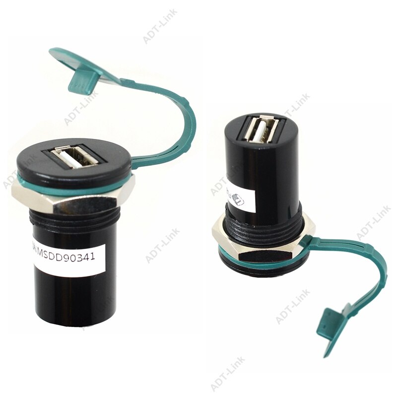 22mm mounting diameter USB 2.0 USB 3.0 USB B Type Convertor Socket 22mm USB Panel mount connector with Dust cover: A Female to A Female