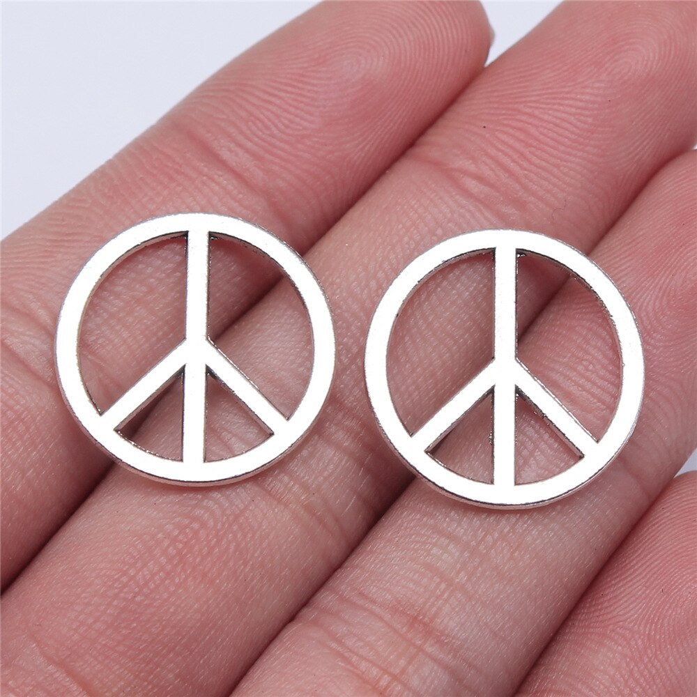 40pcs Peace Charms Pendant Antique Silver Color Peace Symbol Charm Pendants Jewelry Accessories DIY Peace Sign Charms: B11742-22x22mm
