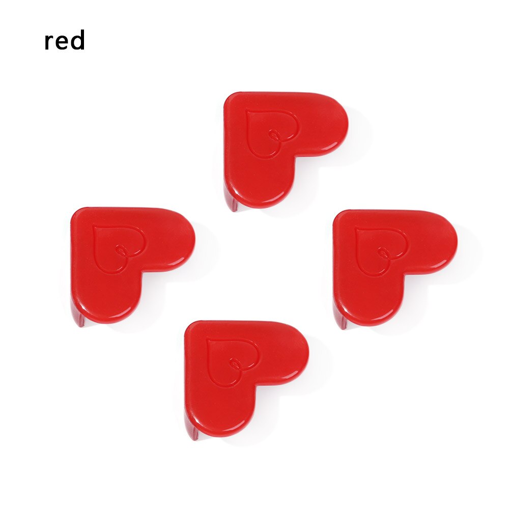 4 Stuks Baby Silicone Veiligheid Protector Tafel Hoek Bescherming Van Kinderen Anticollision Edge Hoeken Guards Cover Voor Kid: red