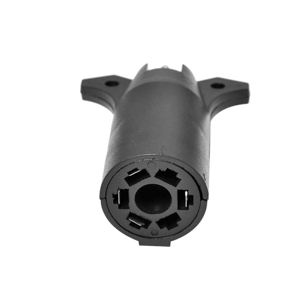 7- weg ronde  to 4- pins platte stekker voor aanhangwagen, lichtadapter voor camper, boot, zwart