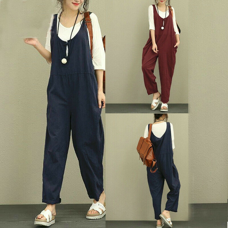 Frauen Baggy Latzhose Overall Übergroßen Damen Overall Hosen Hosen Tank Overalls Lose Plus Größe S-2XL