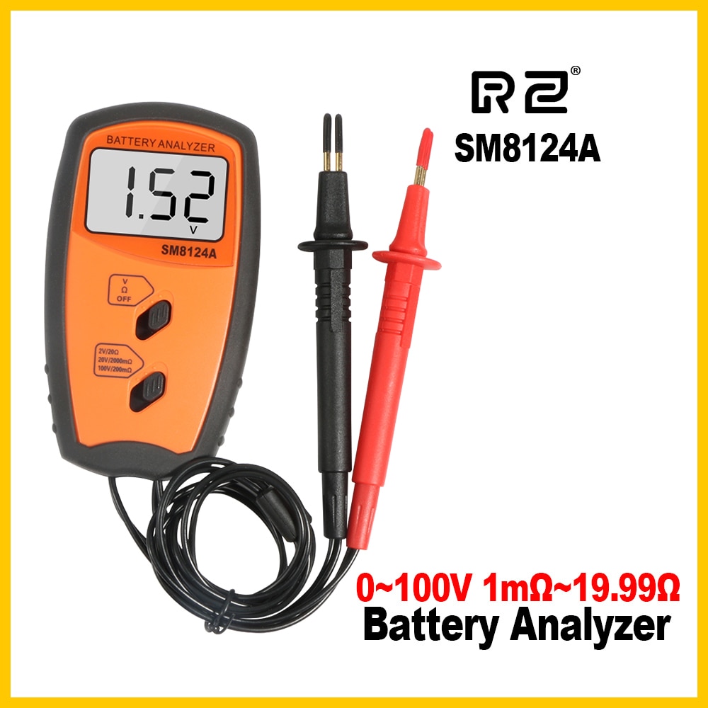 RZ LCD Rechargeable Battery Impedance internal resistance Tester Battery Resistance Voltmeter Internal Impedance Meter SM8124A